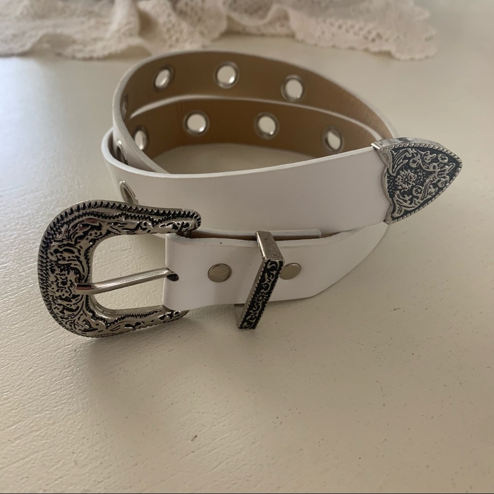 White Western Belt